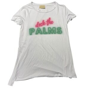 Women's Medium Judith March Deck The Palms Christmas T Shirt